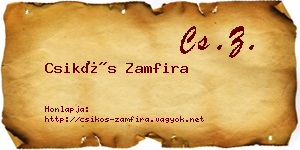 Csikós Zamfira névjegykártya